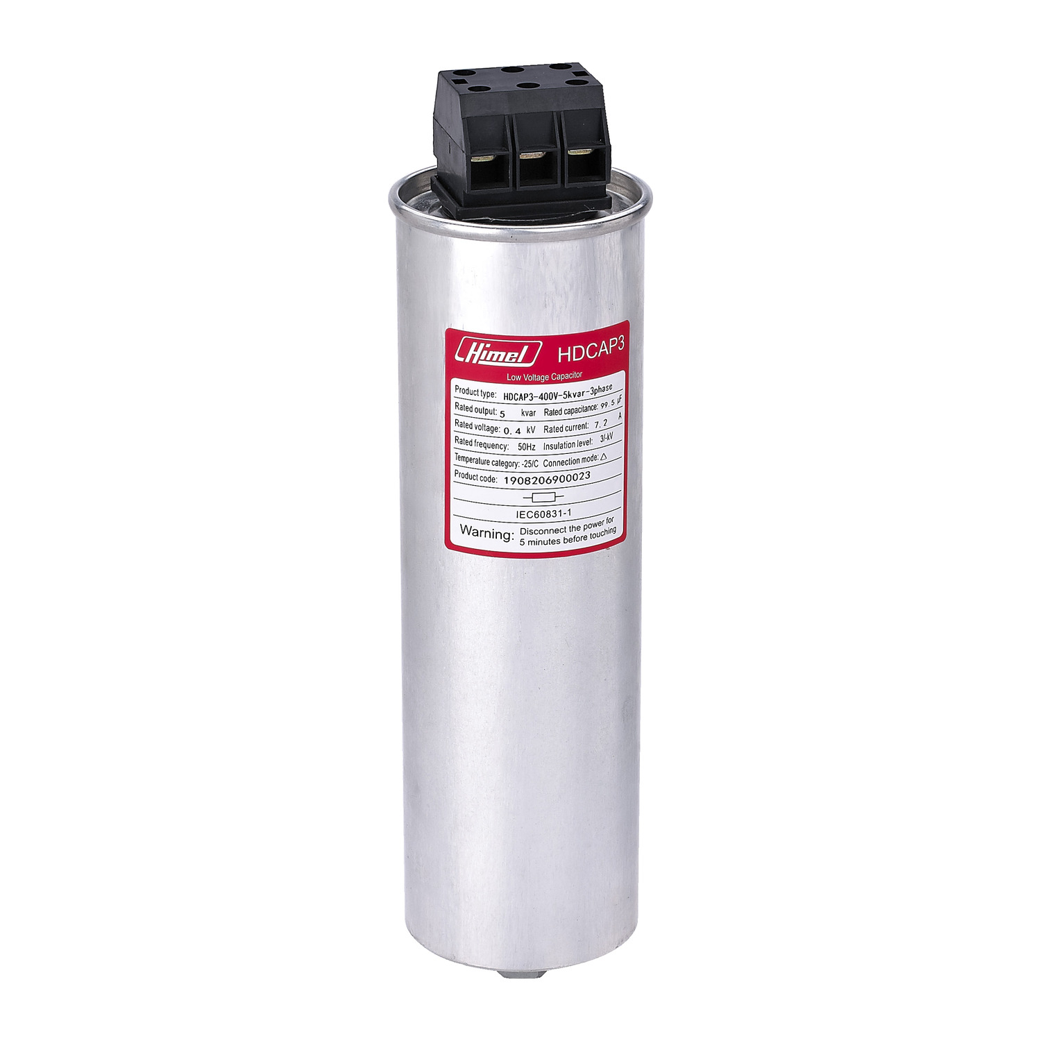 خازن فشار ضعیف سیلندری هیمل HDCAP304500053 ظرفیت 4 کیلووار